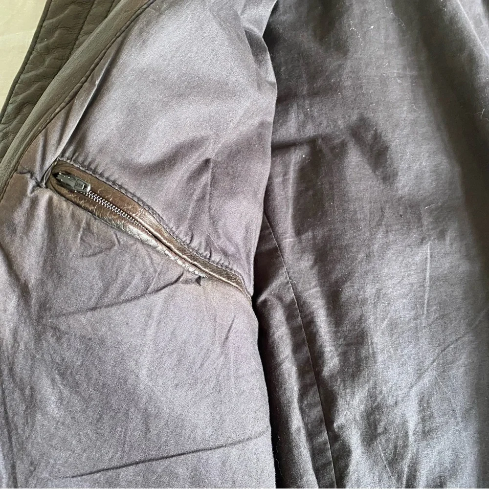 Zara Man Genuine Leather Jacket Mens Size L - Picture 8 of 11